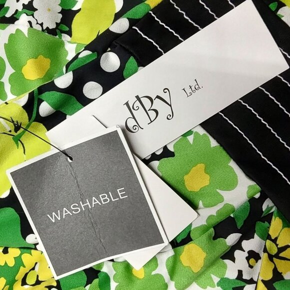 D By Ltd Womens Multicolor Floral Polka Dot Sleeveless Dress Back Zip Size 4 NWT - Picture 6 of 9